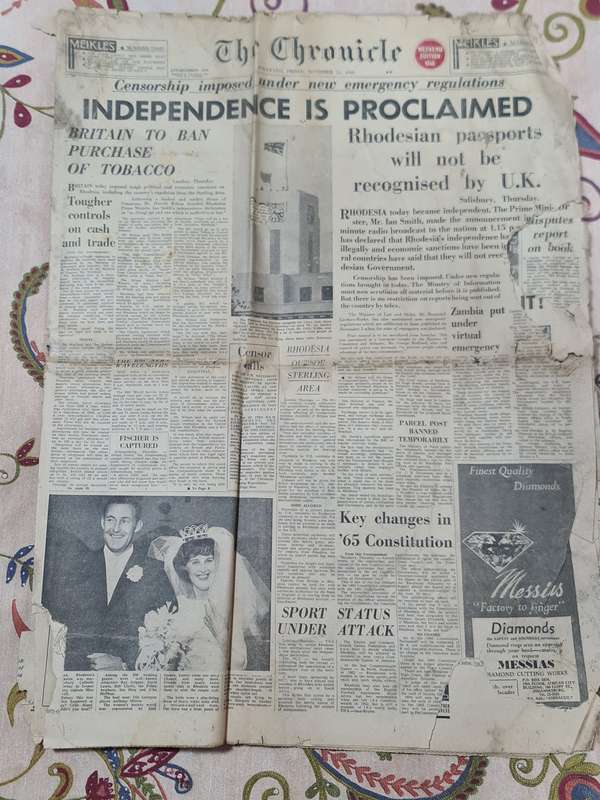 The Chronicle, Bulawayo, Friday, November 12, 1965 News Paper