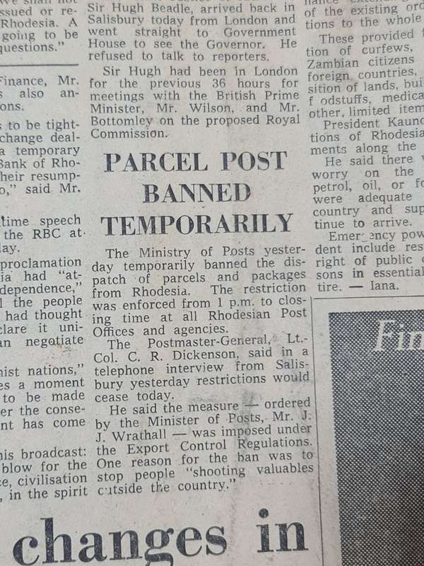 The Chronicle, Bulawayo, Friday, November 12, 1965 News Paper