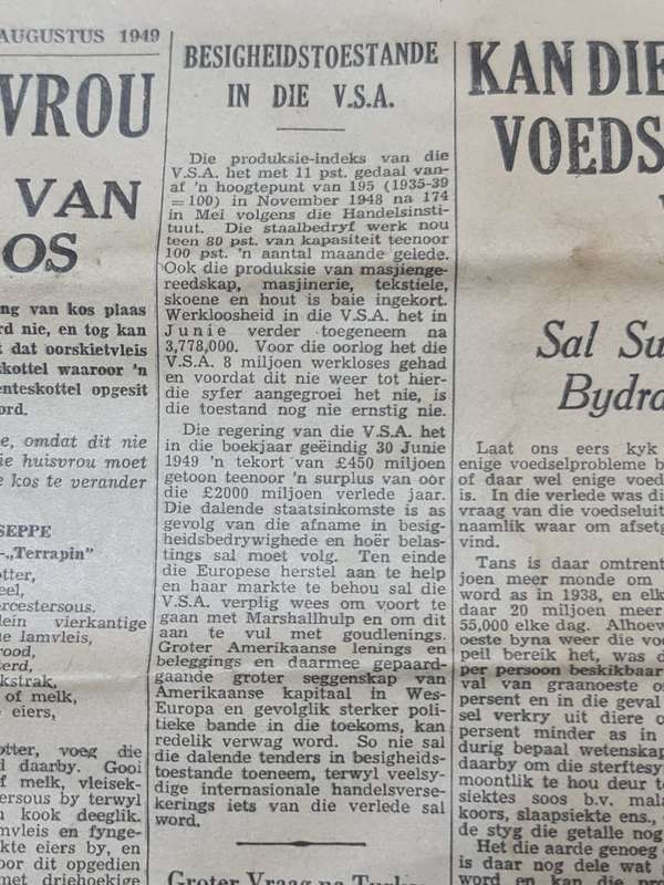 Merino, Bloemfontein August 1949 News Paper
