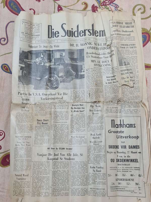 Die Suiderstem. Kaapstad, Saturday 25 Maart 1950 News Paper
