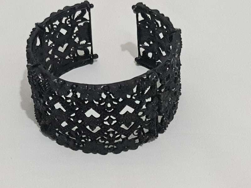 Black Filigree style metal cuff bracelet