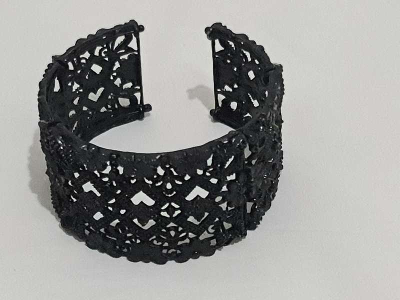 Black Filigree style metal cuff bracelet