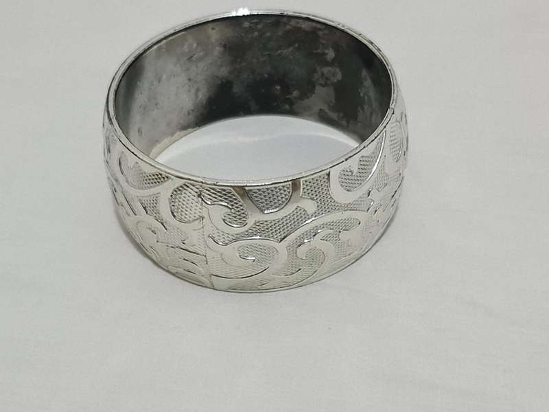Silver Tone plastic bangle
