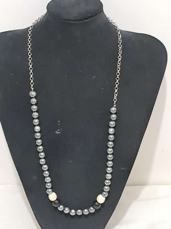 Black Beaded Necklace.
