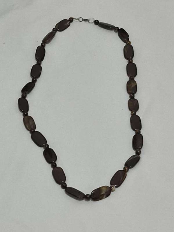 Brown beaded costume necklace