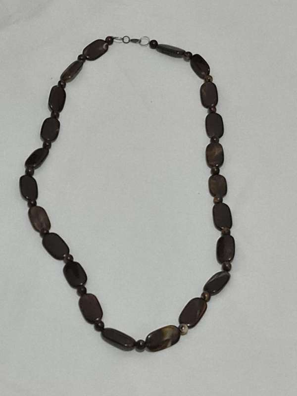 Brown beaded costume necklace