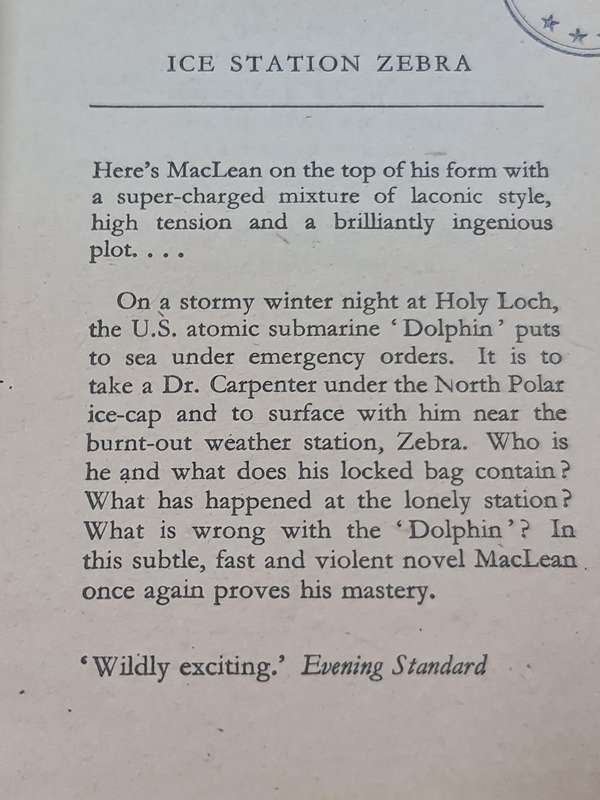 Ice Station Zebra by Alistair Maclean Book