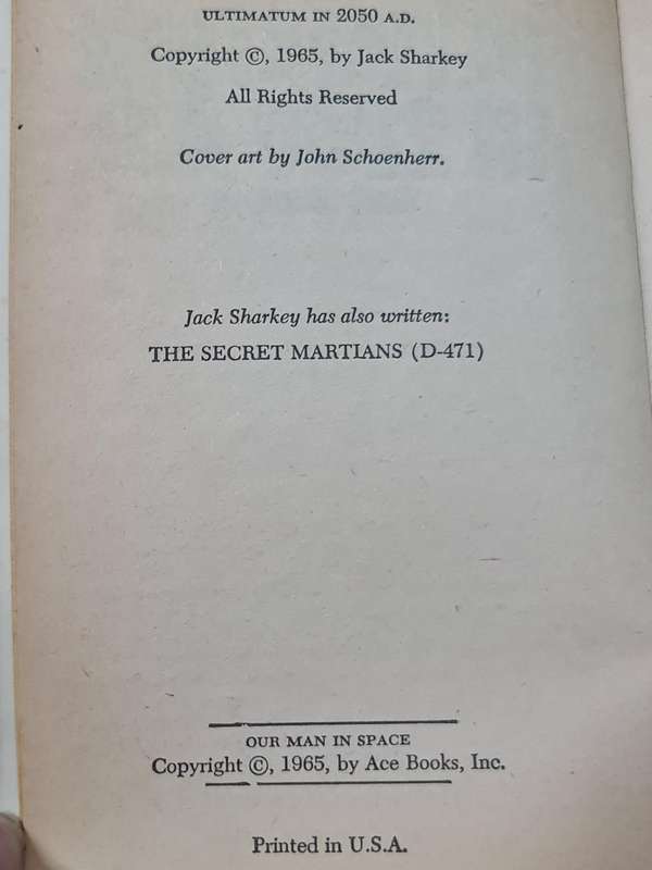 Two in one: Ultimatum in 2050 A.D. by Jack Sharkey Book