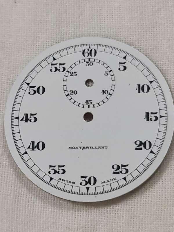 Swiss Made Montbrilliant enamel watch dial.