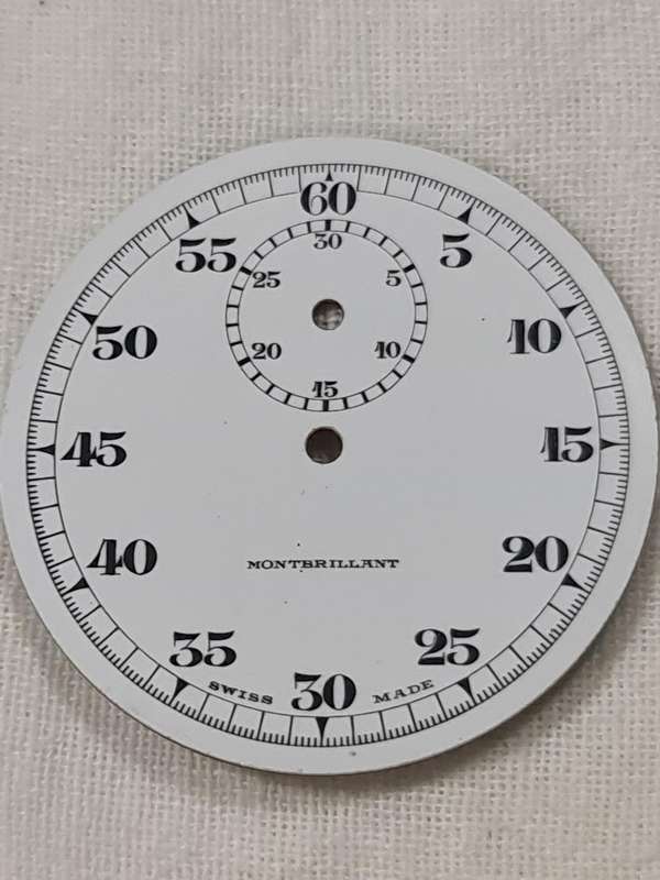 Swiss Made Montbrilliant enamel watch dial.