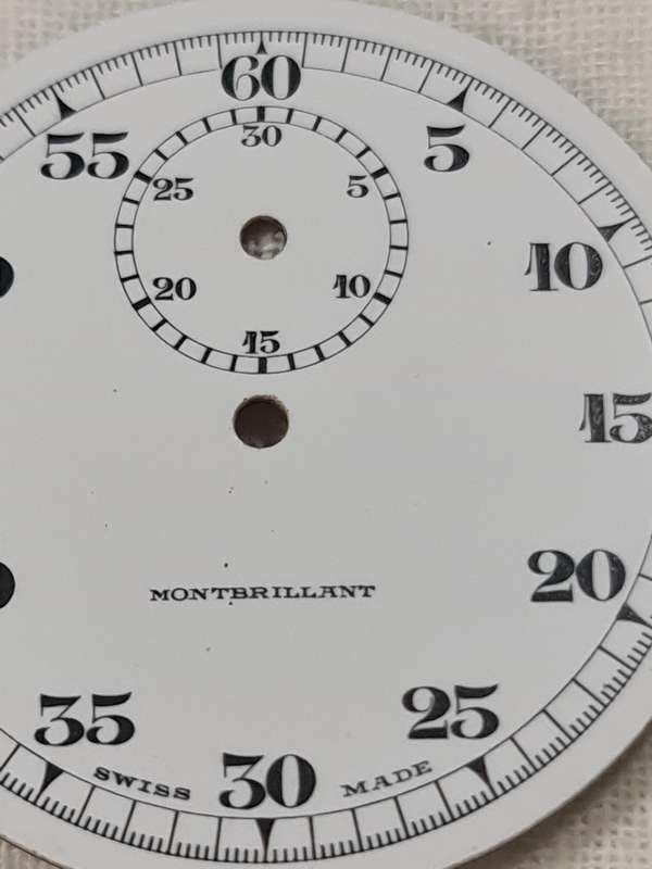 Swiss Made Montbrilliant enamel watch dial.