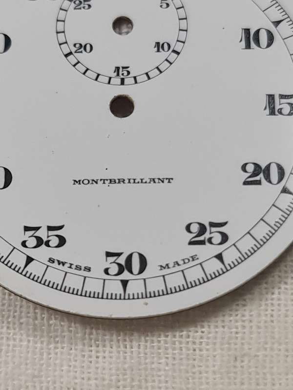 Swiss Made Montbrilliant enamel watch dial.