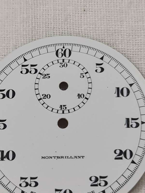 Swiss Made Montbrilliant enamel watch dial.