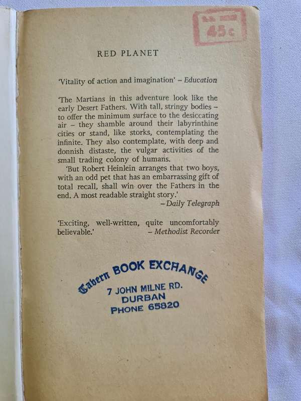 Red Planet by Robert A. Heinlein book