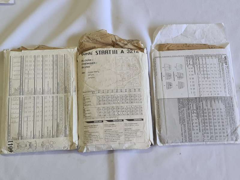 X3 Vintage clothes patterns