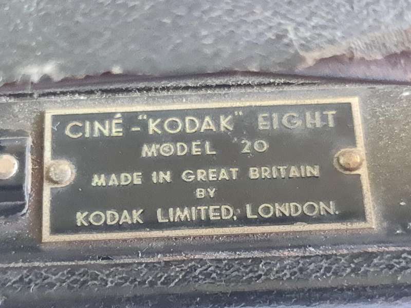 Cine-"Kodak" - eight Model 20. Kodak Limited. London. Made in Great Britain.