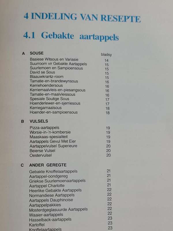 Aartappel-Plesier resepte boek