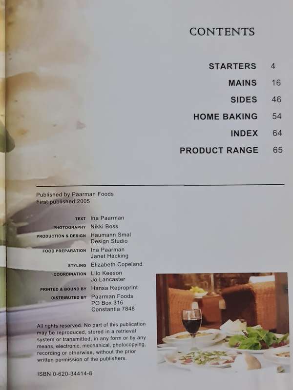 Ina Paarman's, What's Cooking recipe book.recipe book