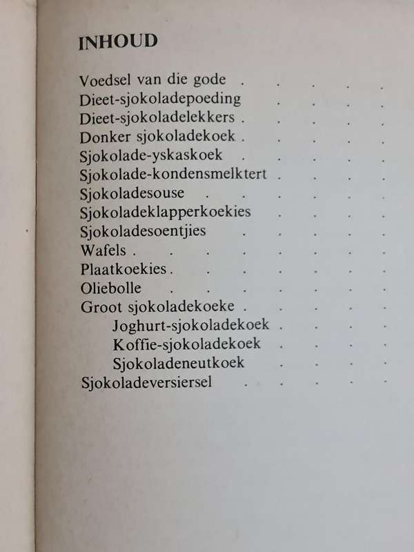 Sjokolade deur Sophia van Heerden Resepte boek.
