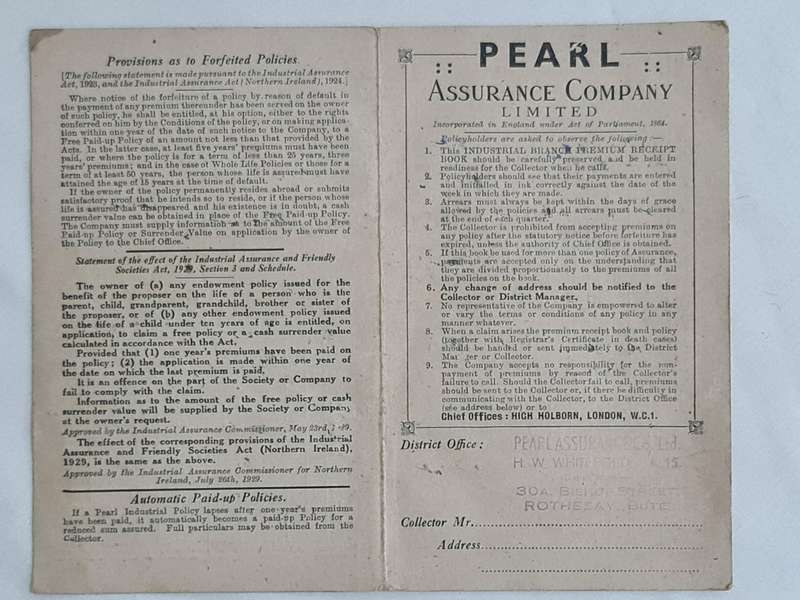 Pearl Assurance Company Ltd. Payments book