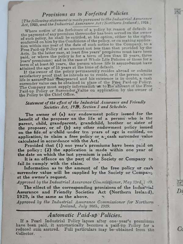 Pearl Assurance Company Ltd. Payments book