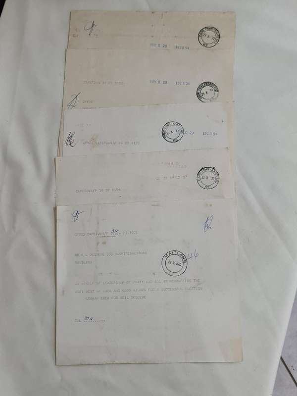 x5 Circa 1970 Telegrams