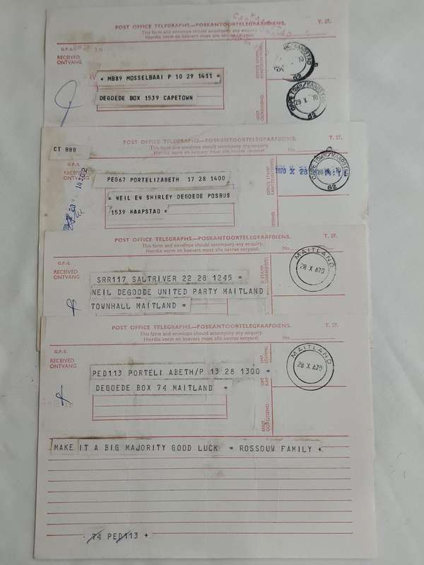 x16. Circa 1970 Telegrams. Congratulations on your winning