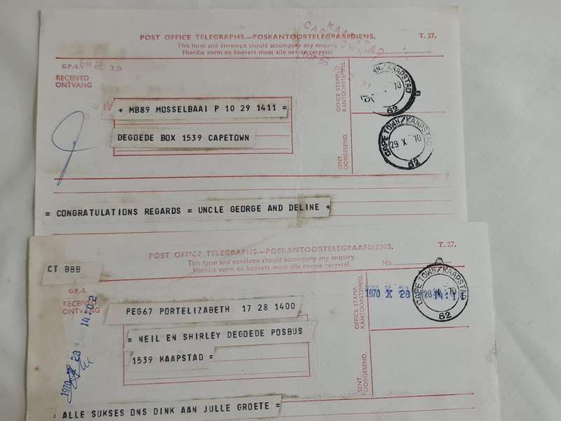 x16. Circa 1970 Telegrams. Congratulations on your winning