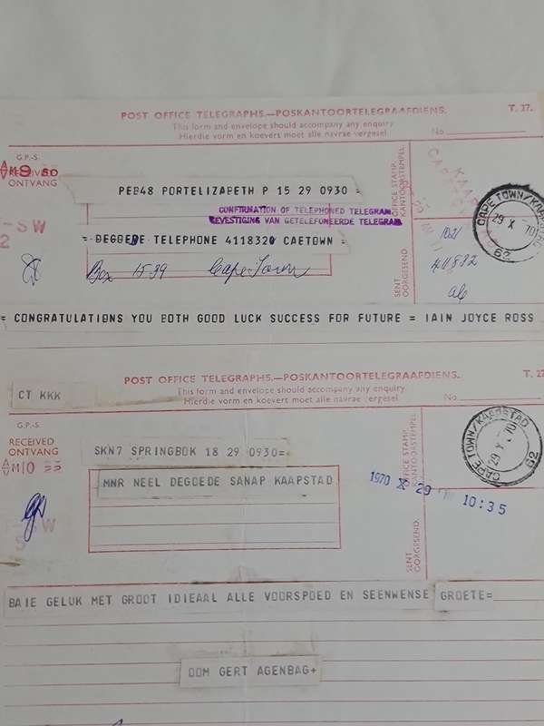 x16. Circa 1970 Telegrams. Congratulations on your winning