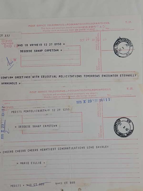 x16. Circa 1970 Telegrams. Congratulations on your winning