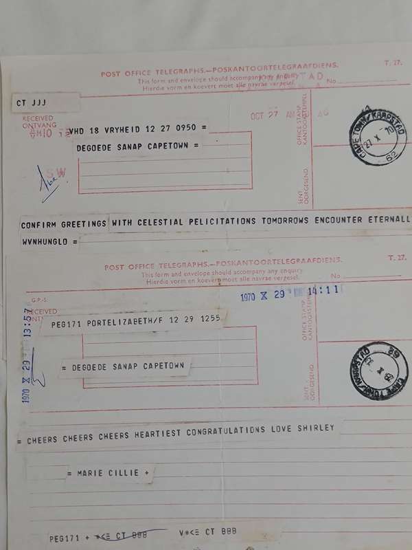 x16. Circa 1970 Telegrams. Congratulations on your winning