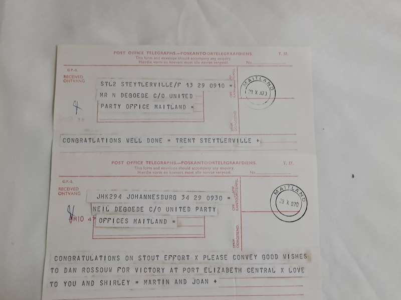 x16. Circa 1970 Telegrams. Congratulations on your winning