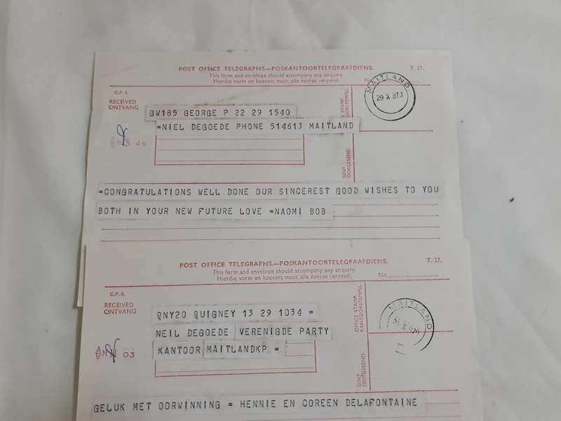 x16. Circa 1970 Telegrams. Congratulations on your winning