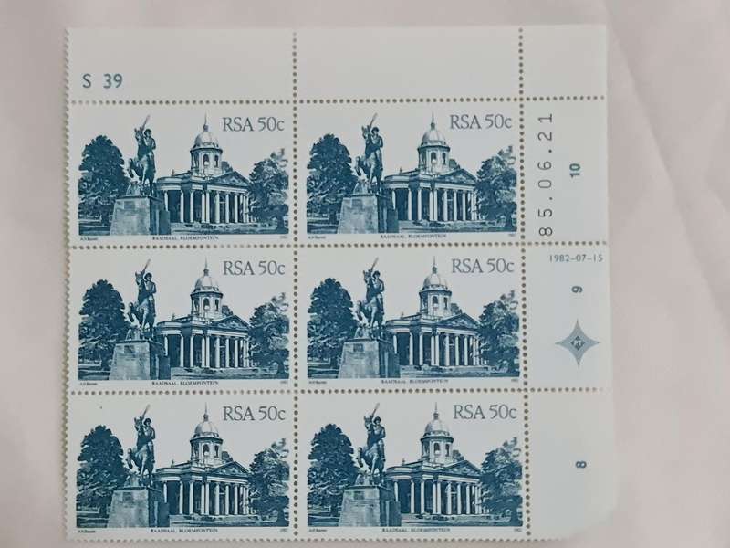 Bloemfontein 1982 RSA 50cent stamps