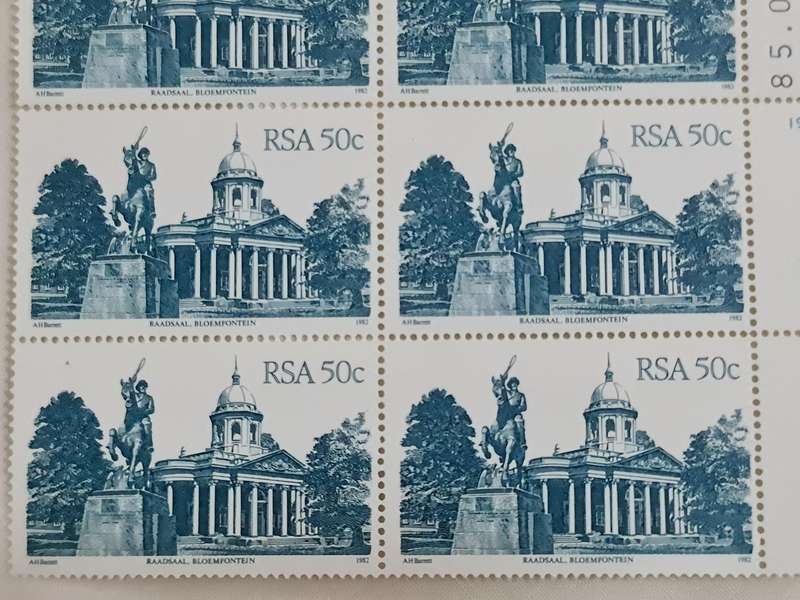 Bloemfontein 1982 RSA 50cent stamps