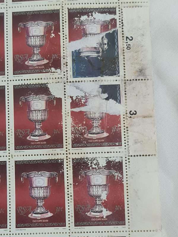 Old Cape Silver RSA 1985 30cent stamps