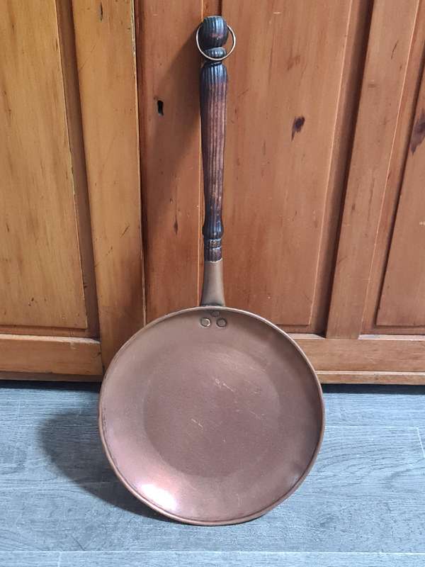 Large flat copper pan