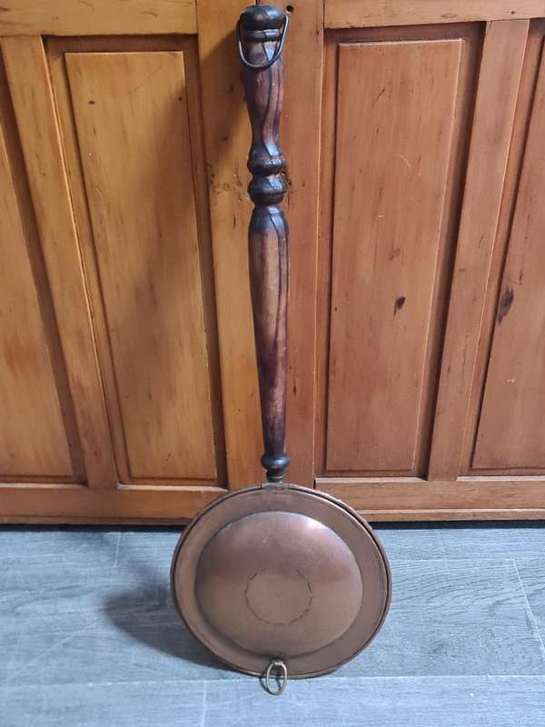 De Klerk Copper Bed Warmer with wooden handle