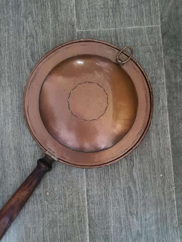 De Klerk Copper Bed Warmer with wooden handle