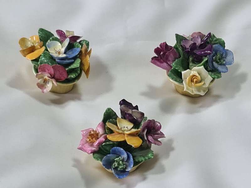 Three Coalport flower bouquet