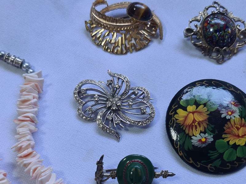 Mixed Vintage brooches and necklaces