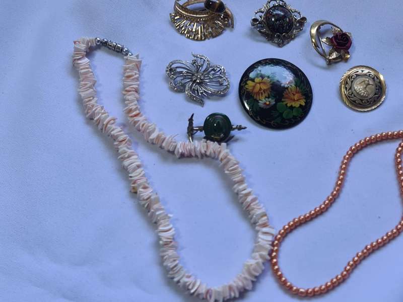 Mixed Vintage brooches and necklaces