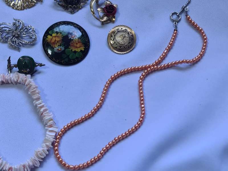 Mixed Vintage brooches and necklaces
