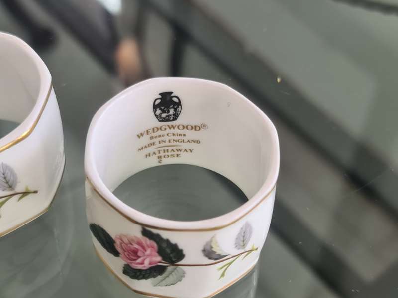 Wedgwood Fine China serviette holders.