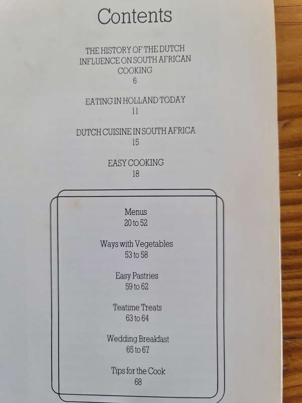 Book: Easy Cooking, The Dutch influence on South African cooking. Recipe book.