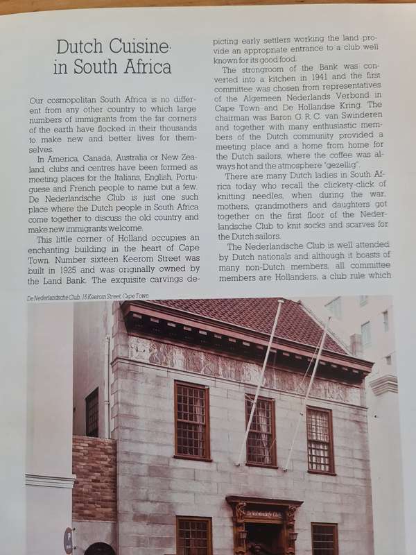 Book: Easy Cooking, The Dutch influence on South African cooking. Recipe book.