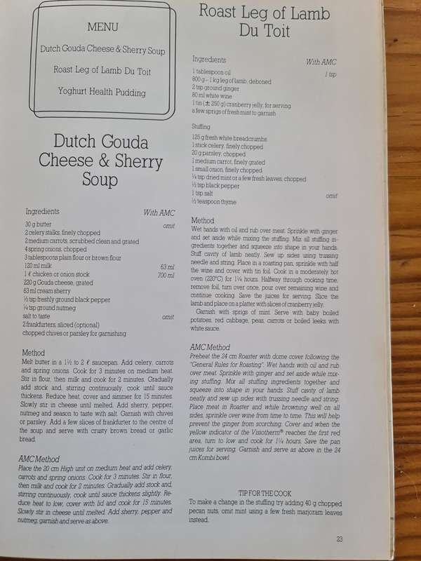 Book: Easy Cooking, The Dutch influence on South African cooking. Recipe book.