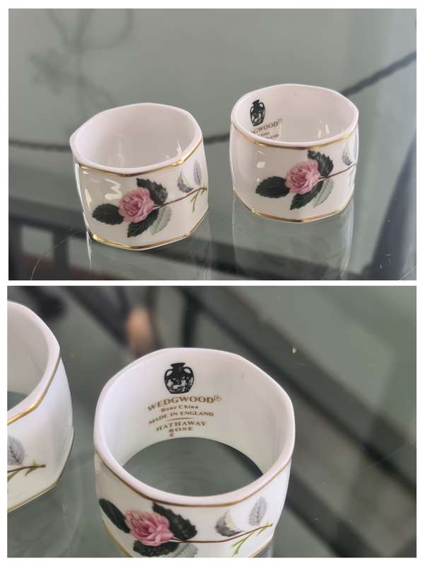 Wedgwood Fine China serviette holders.