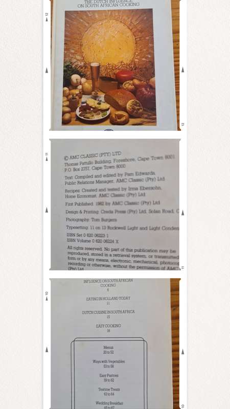 Book: Easy Cooking, The Dutch influence on South African cooking. Recipe book.