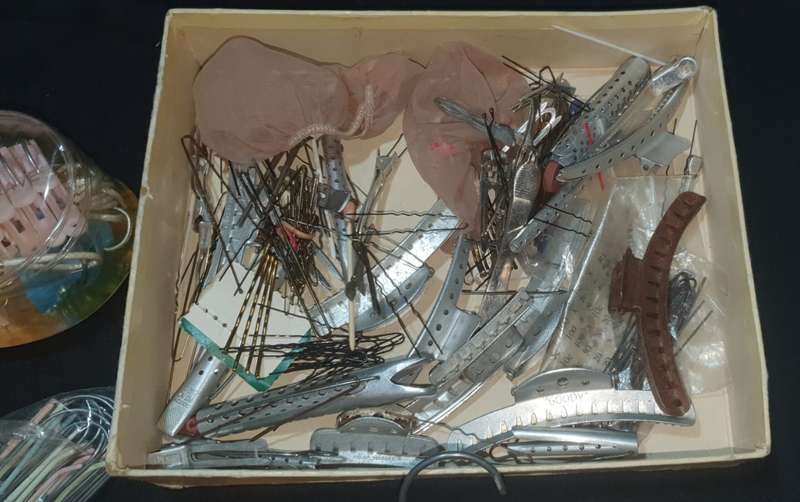 Vintage hair dressing items